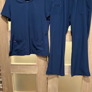 Heart Soul Navy Blue Scrub Set